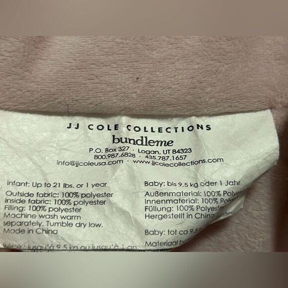 JJ Cole Collections BundleMe Pink Fleece Car Seat Blanket cover infant 0-12 m - Picture 11 of 14